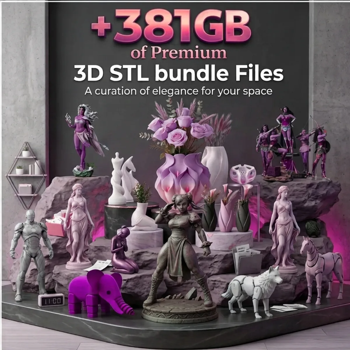 381GB+ Premium STL bundle preview - massive 3D printing collection