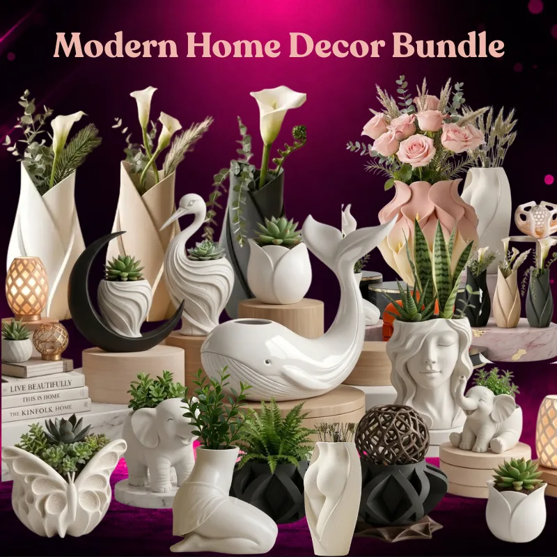 Modern home decor bundle preview - chic accessory STL 3D printing models