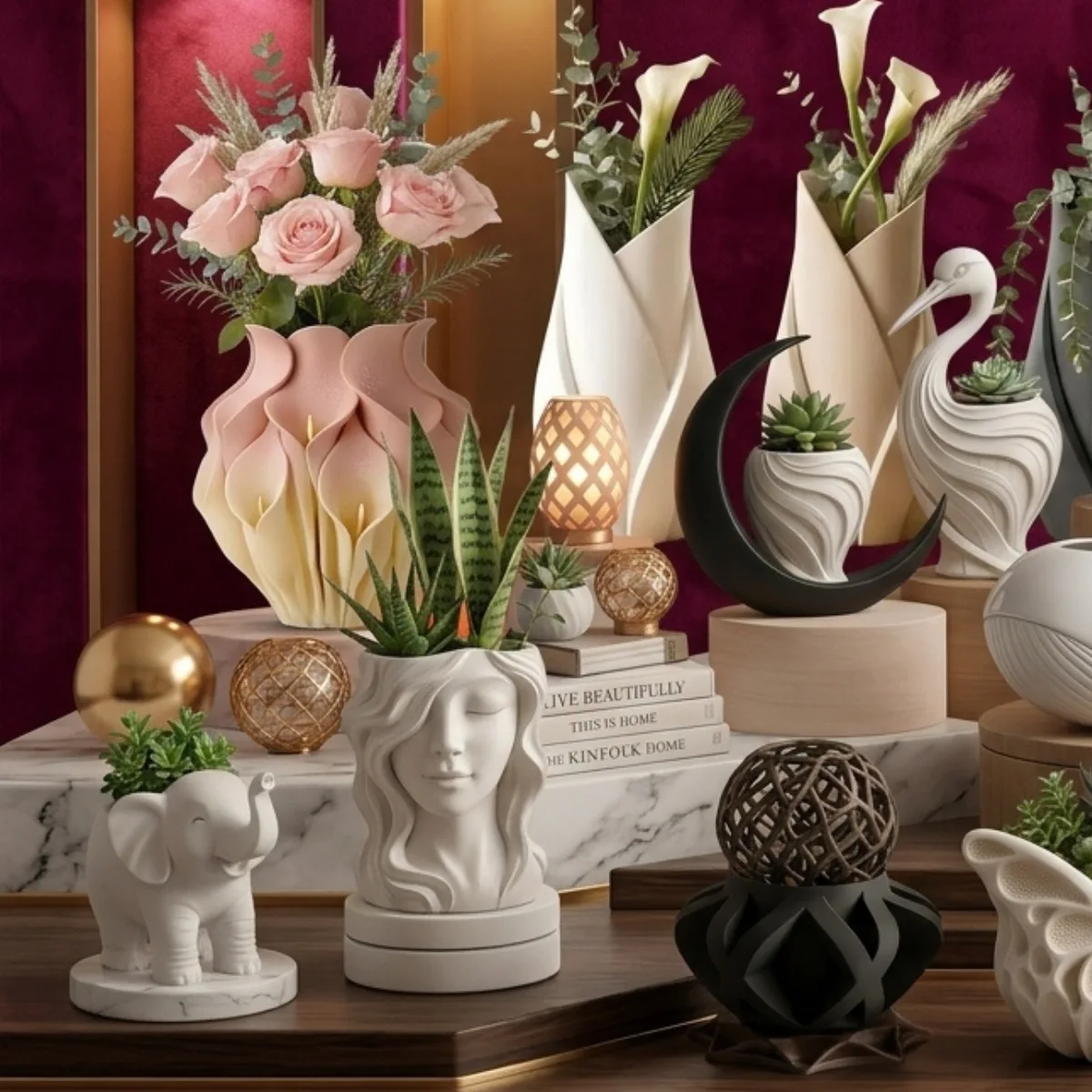 Modern home decor bundle preview - chic accessory STL 3D printing models